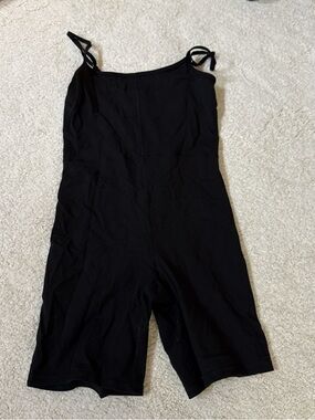 Black One-Piece Romper with Tie Straps
